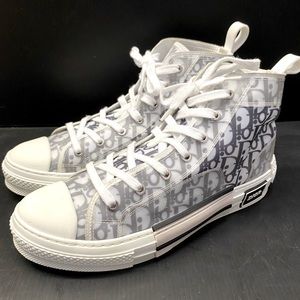DIOR B23 HIGH TOP WHITE OBLIQUE SNEAKERS SIZE 42 (US 9)